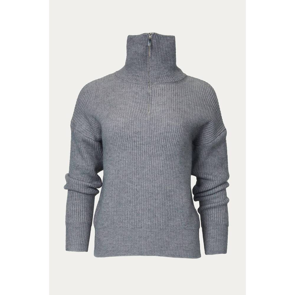 NEW SIX CRISP DAYS ciut half-zip ribbed sweater in grey
